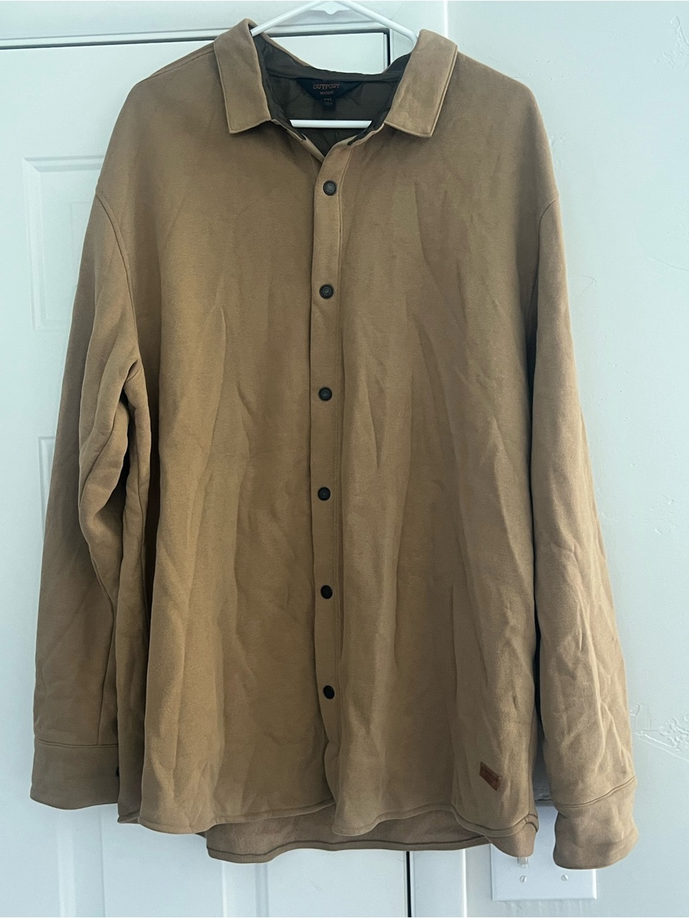 Men's Lightweight Tan Shirt Jacket - Casual Button-Front
